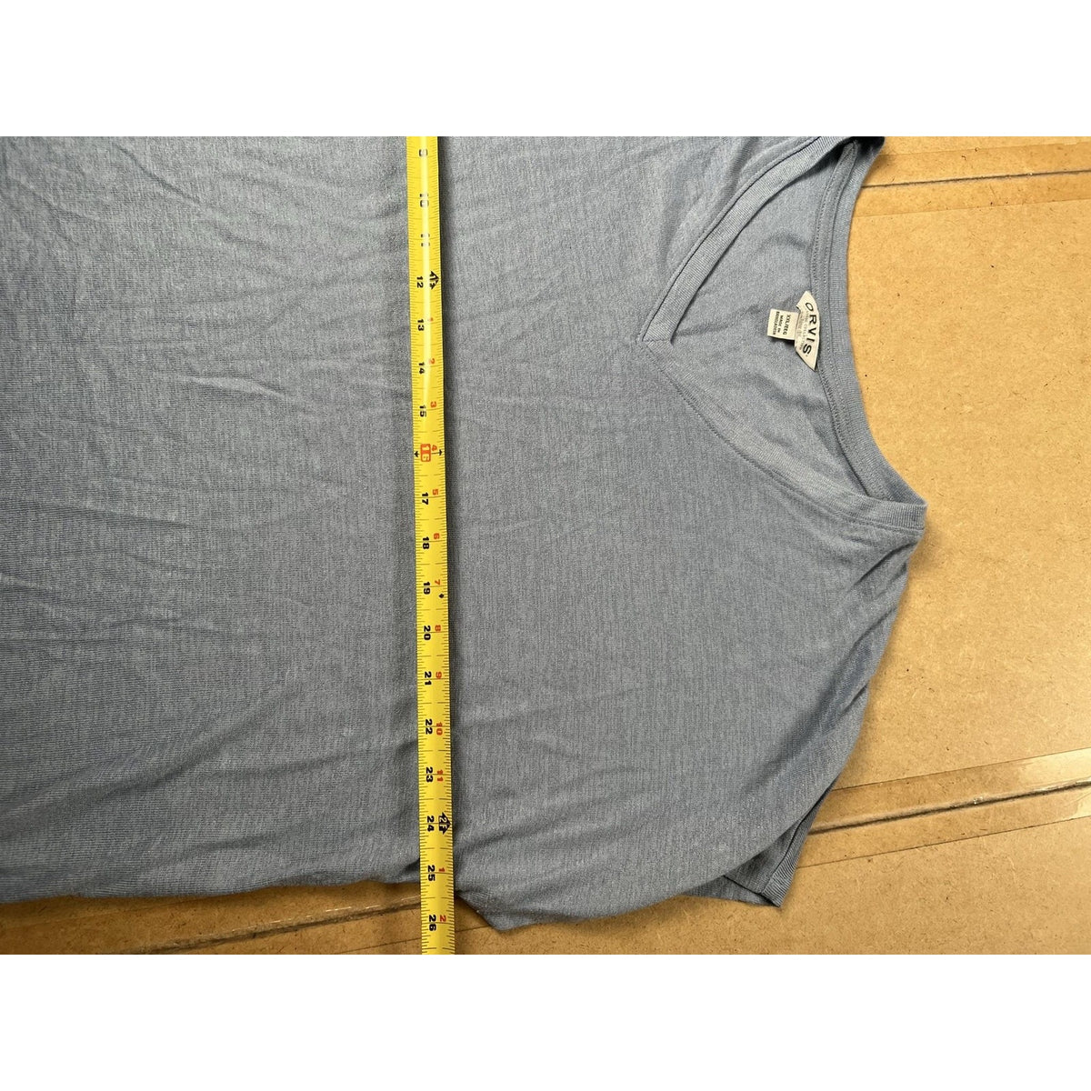 Orvis T-Shirt Womens XXL Blue V-Neck Jersey Cap Sleeve Lightweight Stretch