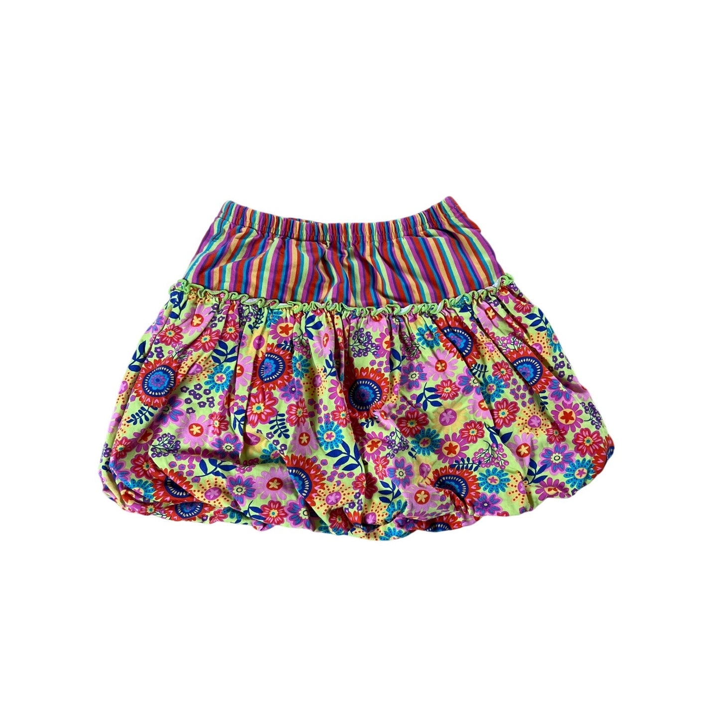 Hanna Andersson Colorful Floral/Stripes Girls Skirt Size 110 (5)