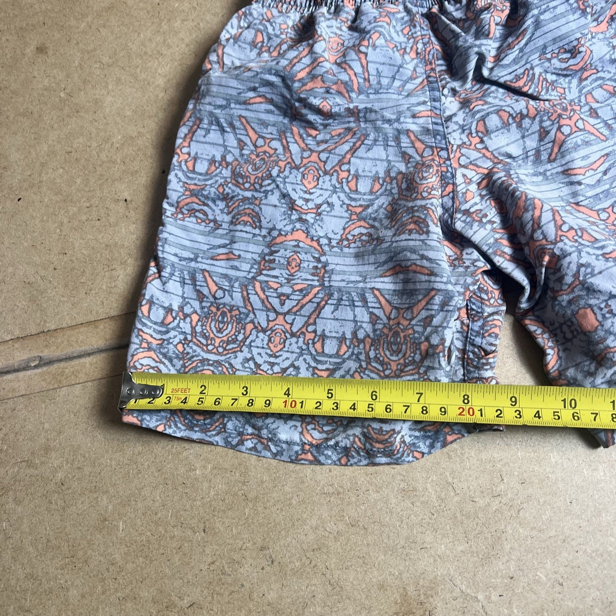Patagonia Swim Shorts Boys S Gray Geometric Print Built In Brief Nylon