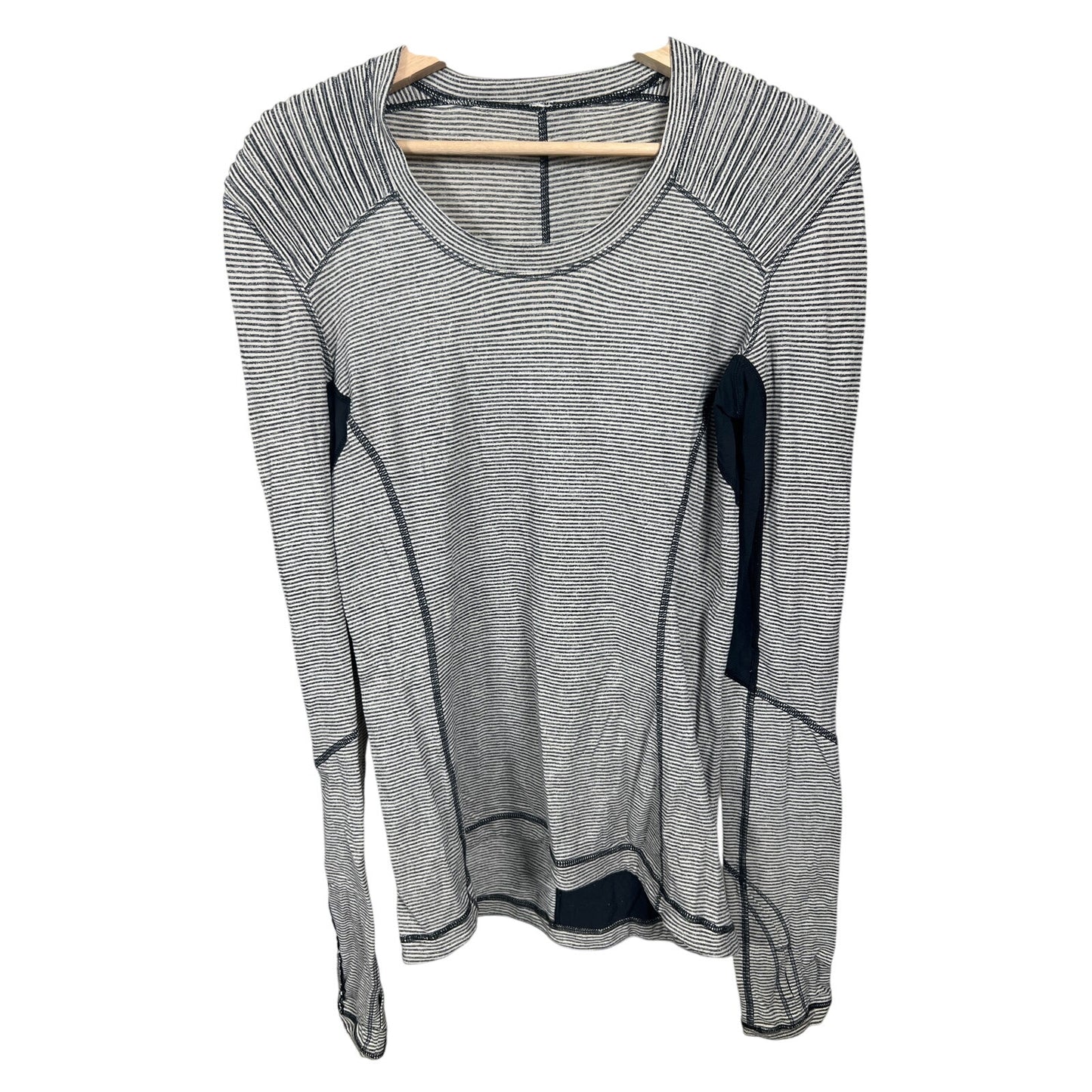 Lululemon Rulu Star Runner Tonka Stripe Top Size 8 Long Sleeve