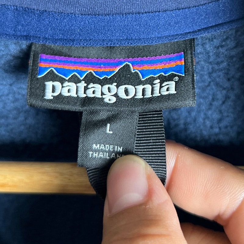 Patagonia Mens Blue Sweater Size Large Fleece Half Zip Jacket