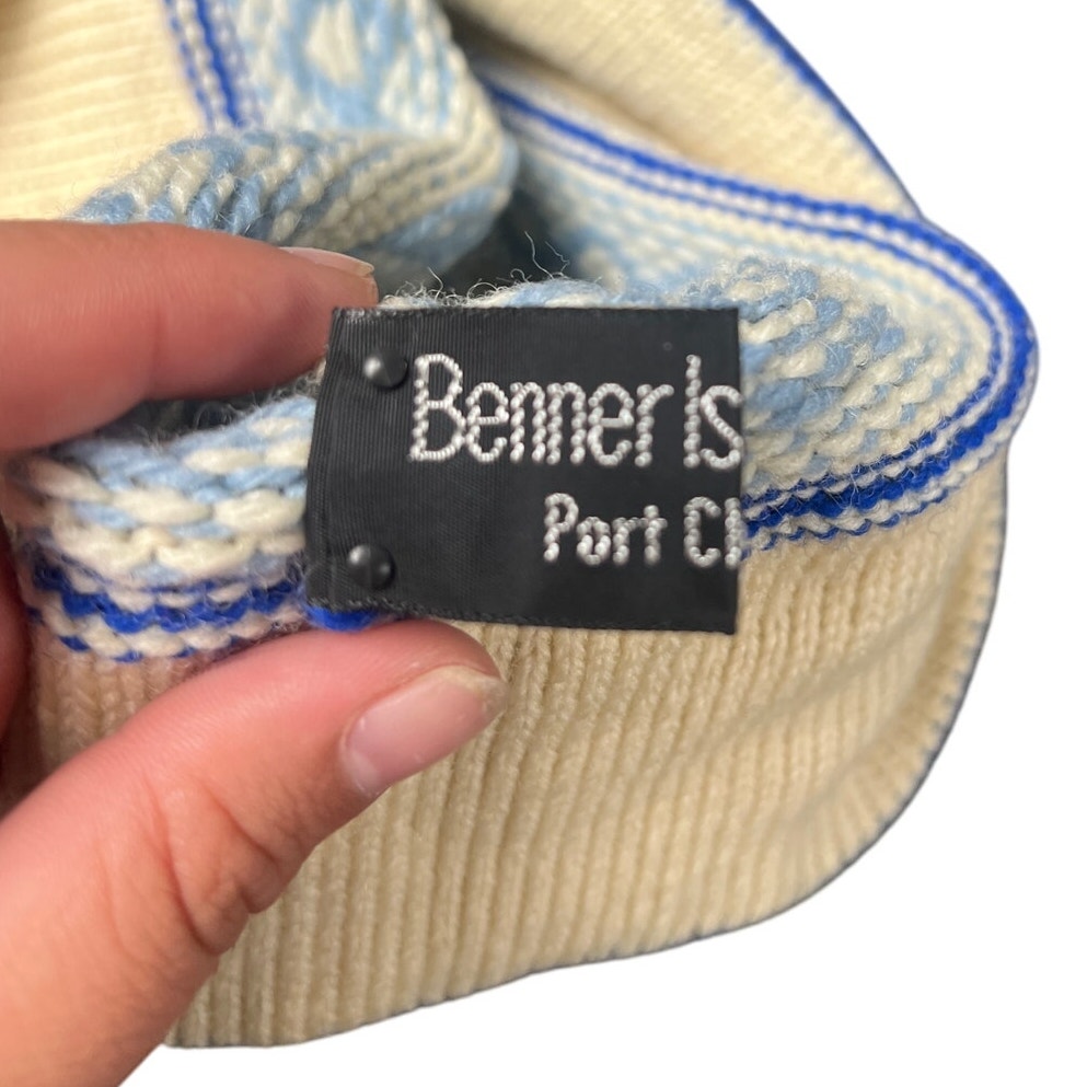 Vintage Benner Island Wool Nordic Snowflake Heavy Winter Hat