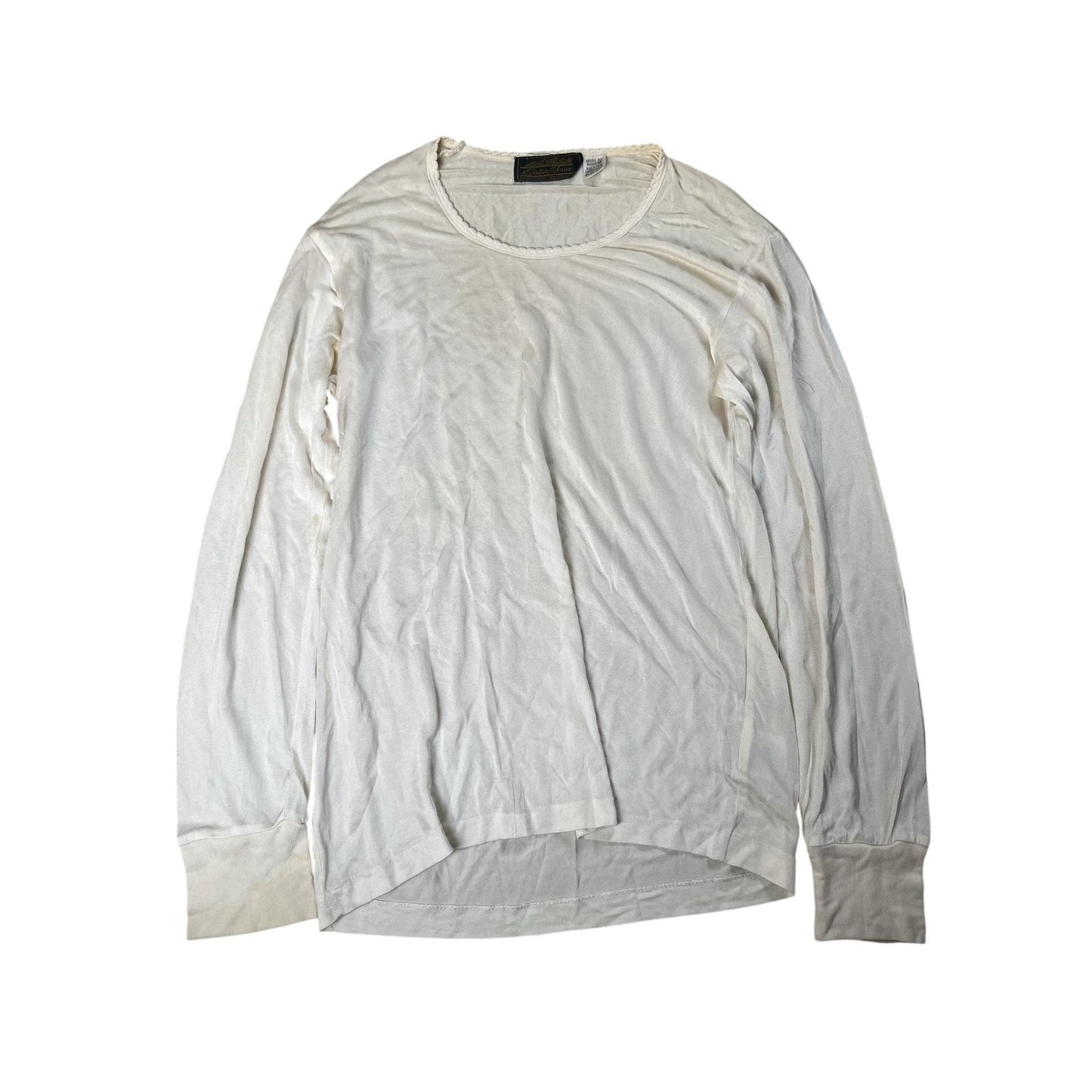 Eddie Bauer Tunic Womens M White Scoop Neck Silk Crochet Lightweight Pullover