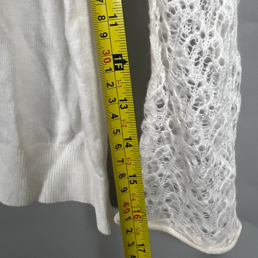 Ann Taylor NWT Size Large Knit Crochet Sleeve Pullover