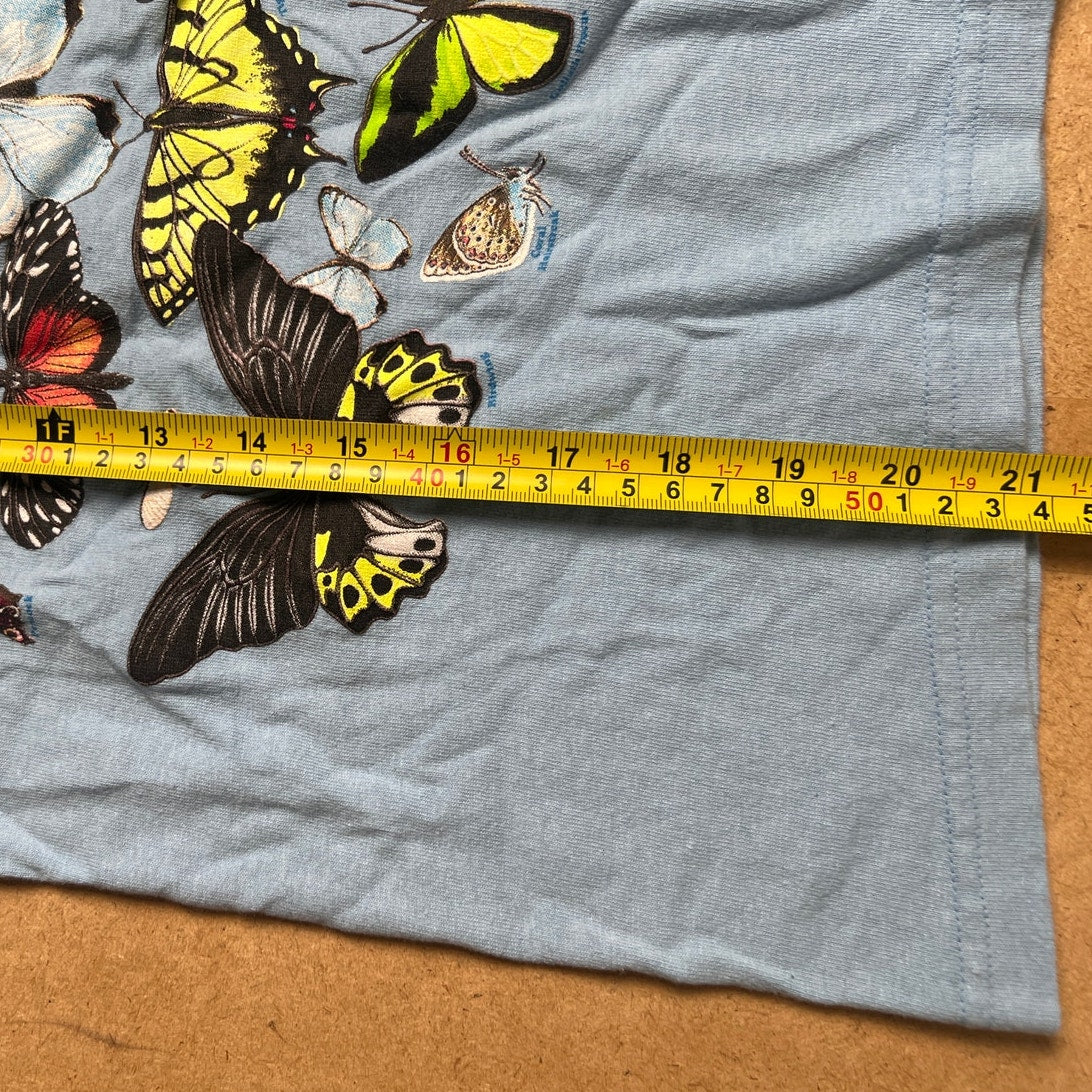 Blue Butterfly T-Shirt Kids 10/12 Glows in the Dark