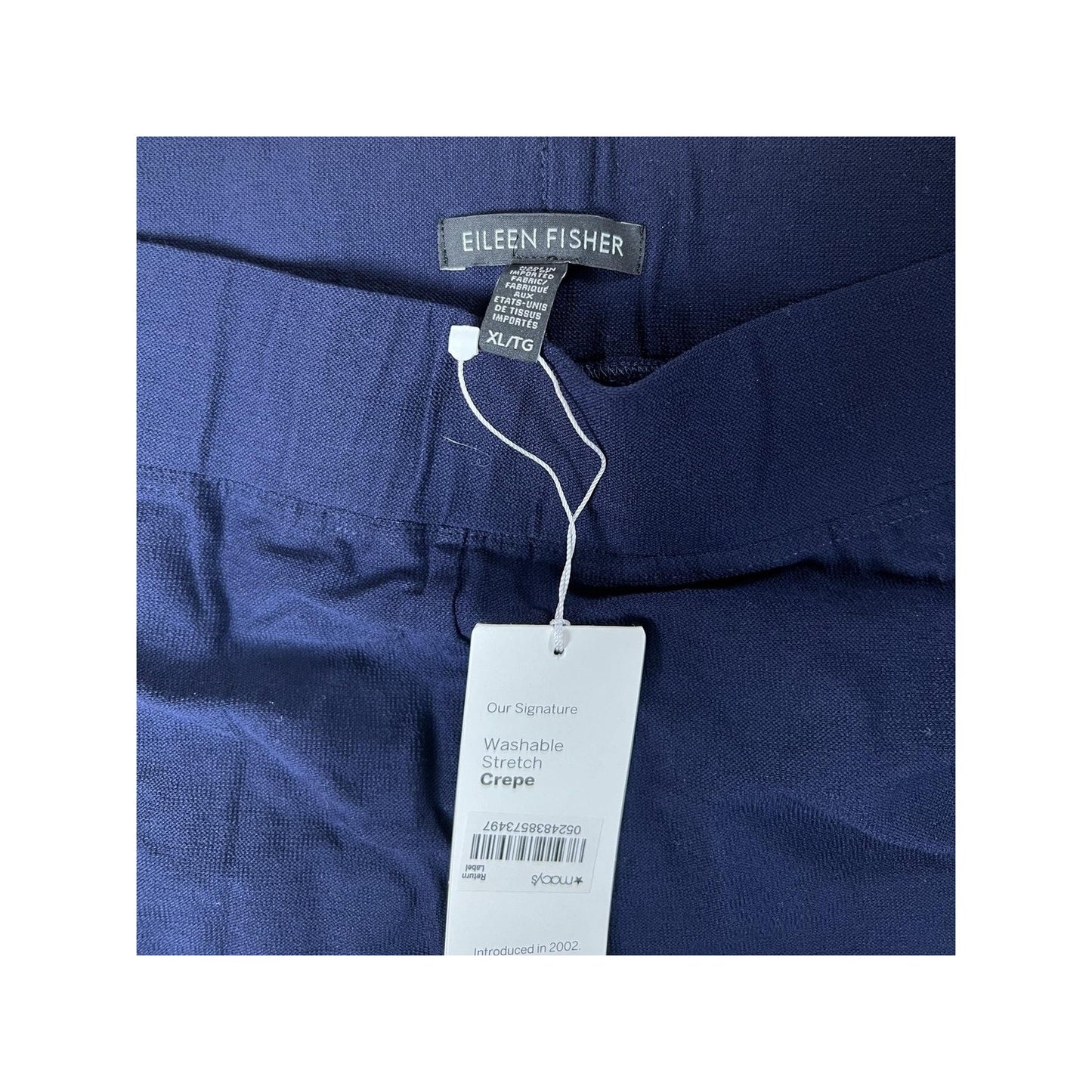 Eileen Fisher Pants Womens XL Blue Cropped Crepe Pull On Stretch Slim Fit