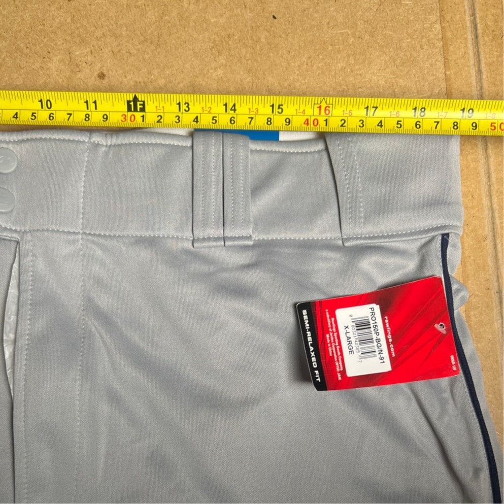 NWT Rawlings Semi-Relaxed Fit Gray Baseball Pants Men's XL