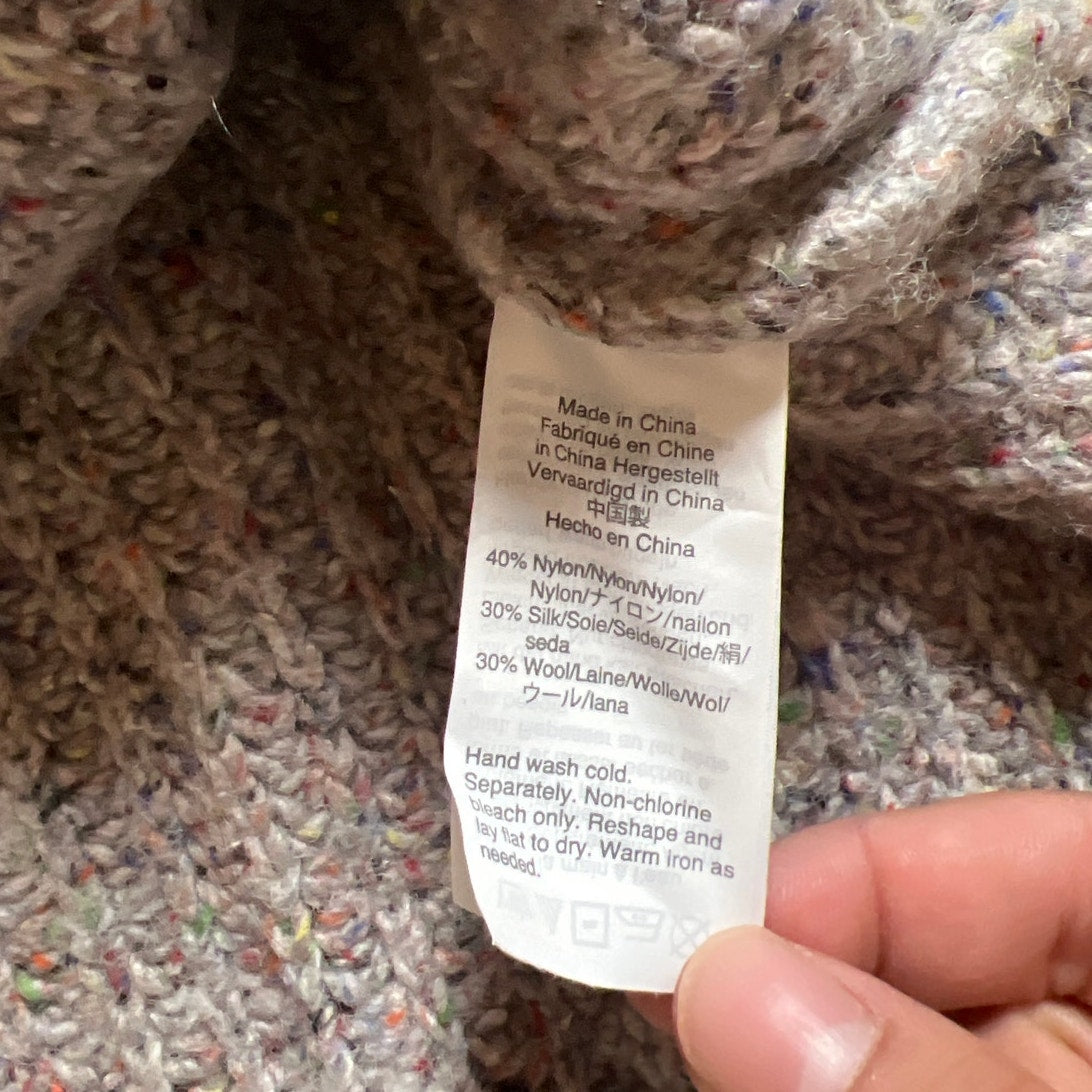Madewell Women’s Size XS Colorfleck Chunky Ribbed Turtleneck Sweater Silk Wool