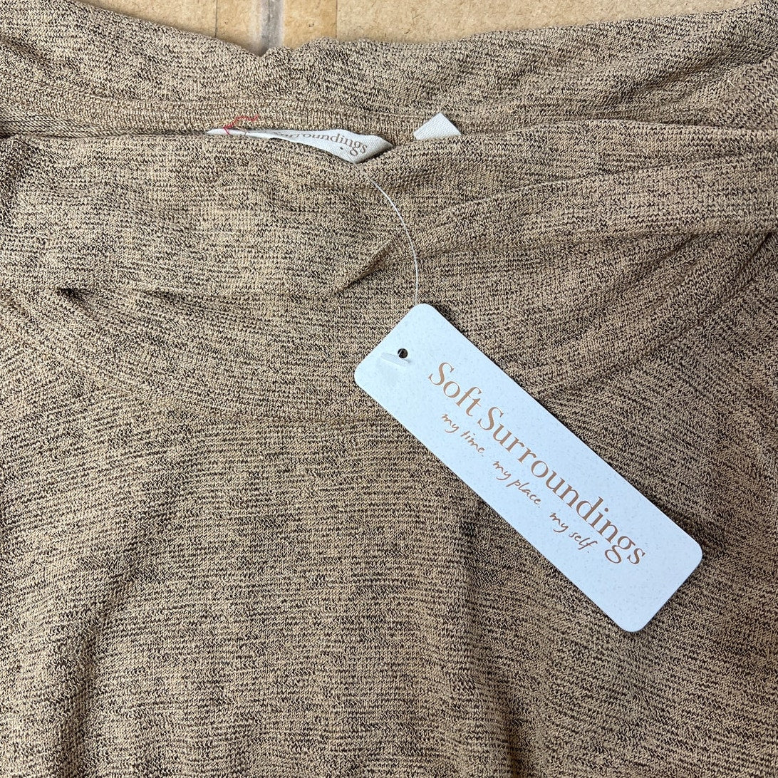 NWT Soft Surroundings Kerry Dress Tan Cowl Neck Smocked Waist XS
