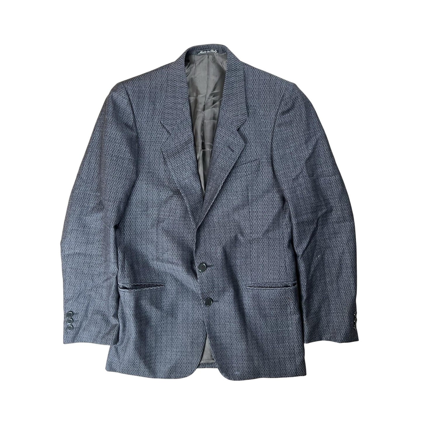 Mani Giorgio Mani Blazer Mens 44 Gray Wool-Blend Tweed Two-Button Made In Italy