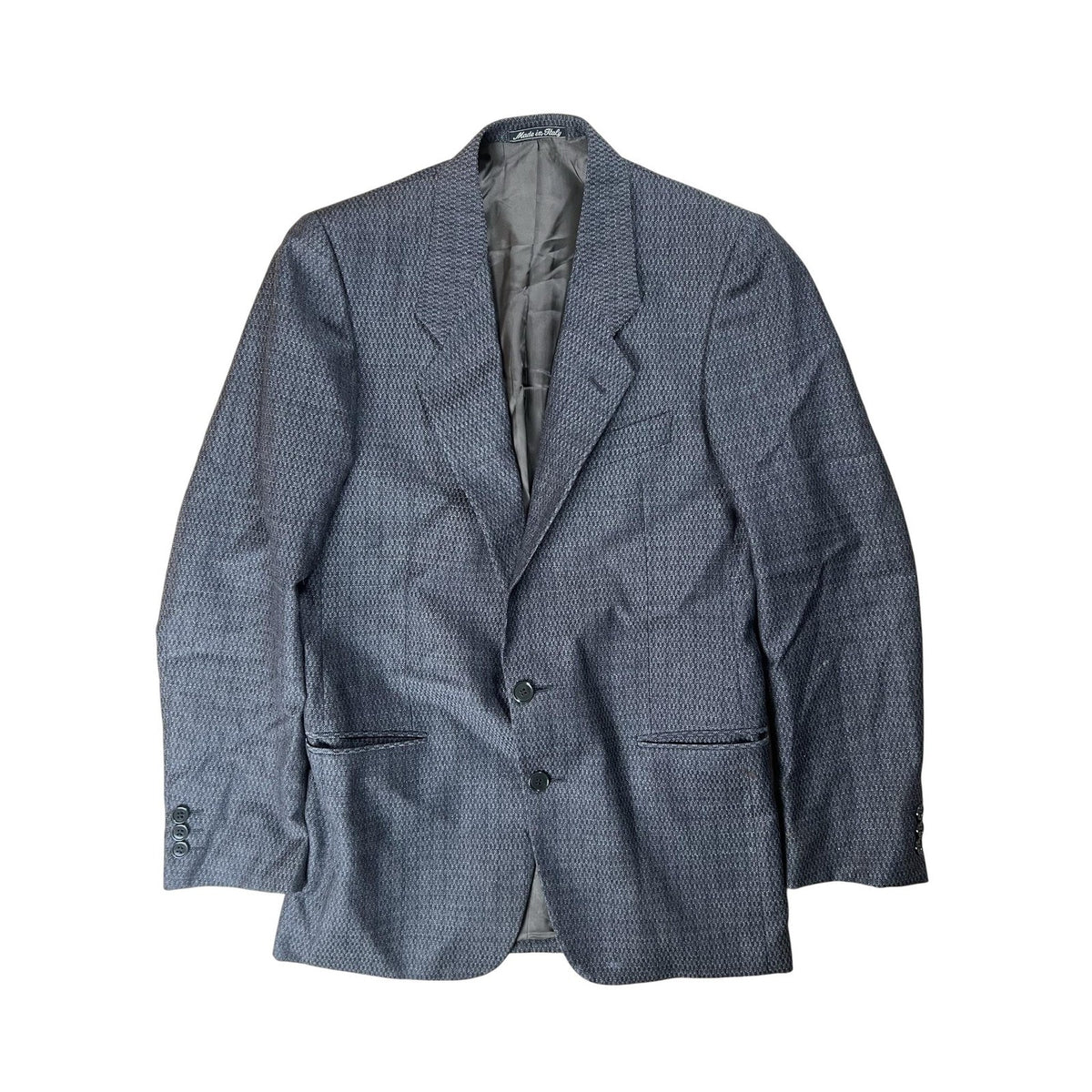 Mani Giorgio Mani Blazer Mens 44 Gray Wool-Blend Tweed Two-Button Made In Italy