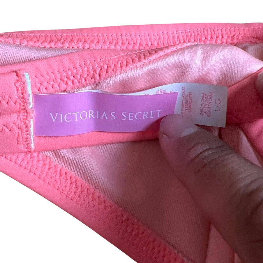 Victoria Secret Strapless Pink Bikini Top Size Large