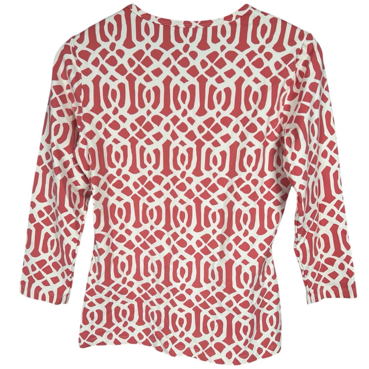 J McLaughlin Nylon Women Pink Geometric Dunham Ruffle Top XS