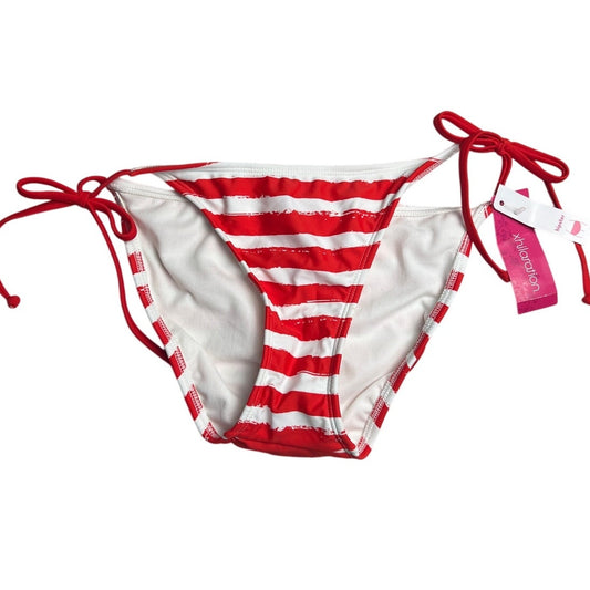 Xhilaration NWT Swim Bikini Bottom Striped Red Size Small S Side Tie