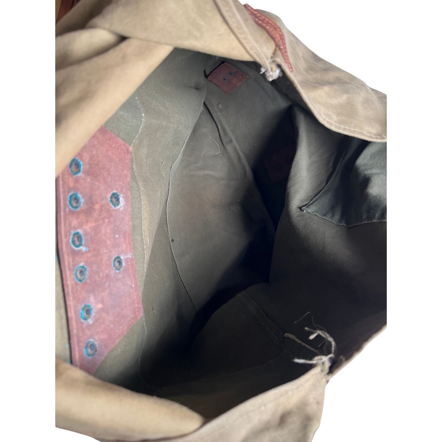 Vintage Portage Pack Co. XL Canvas Backpack Pack Bag w/ Leather Straps
