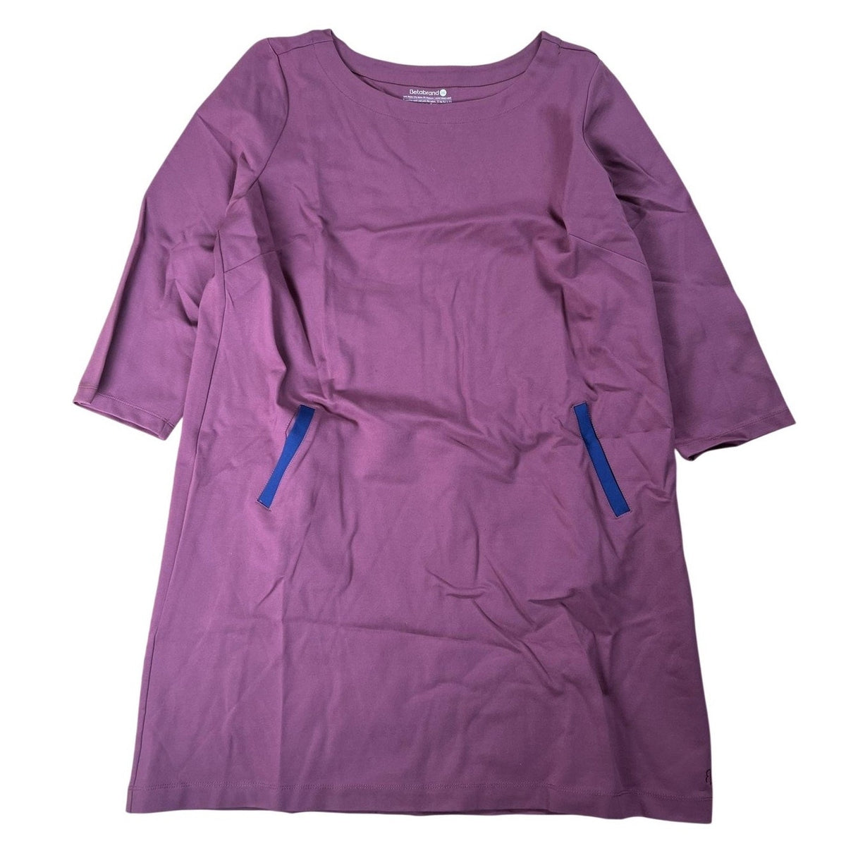 Betabrand Dress Womens 2XL Purple T-Shirt Dress Shift Knee Length Pockets