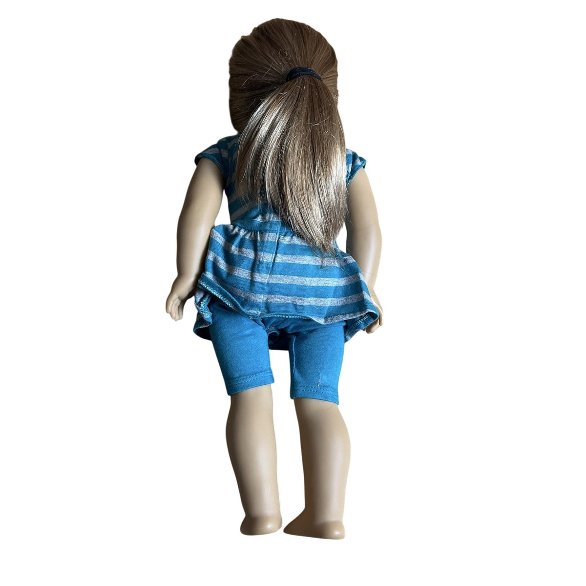 American Girl 18 Inch Doll Blue Stripe Outfit Blonde Hair Brown Eyes