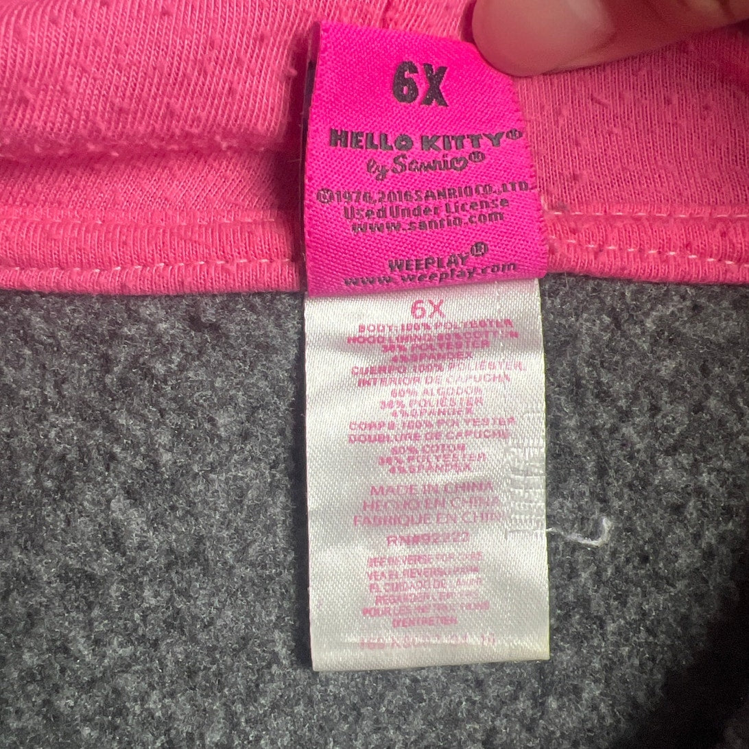 Hello Kitty Knit Sequin Zipper Front Enamel Pull Tab Jacket 2020 Size 6