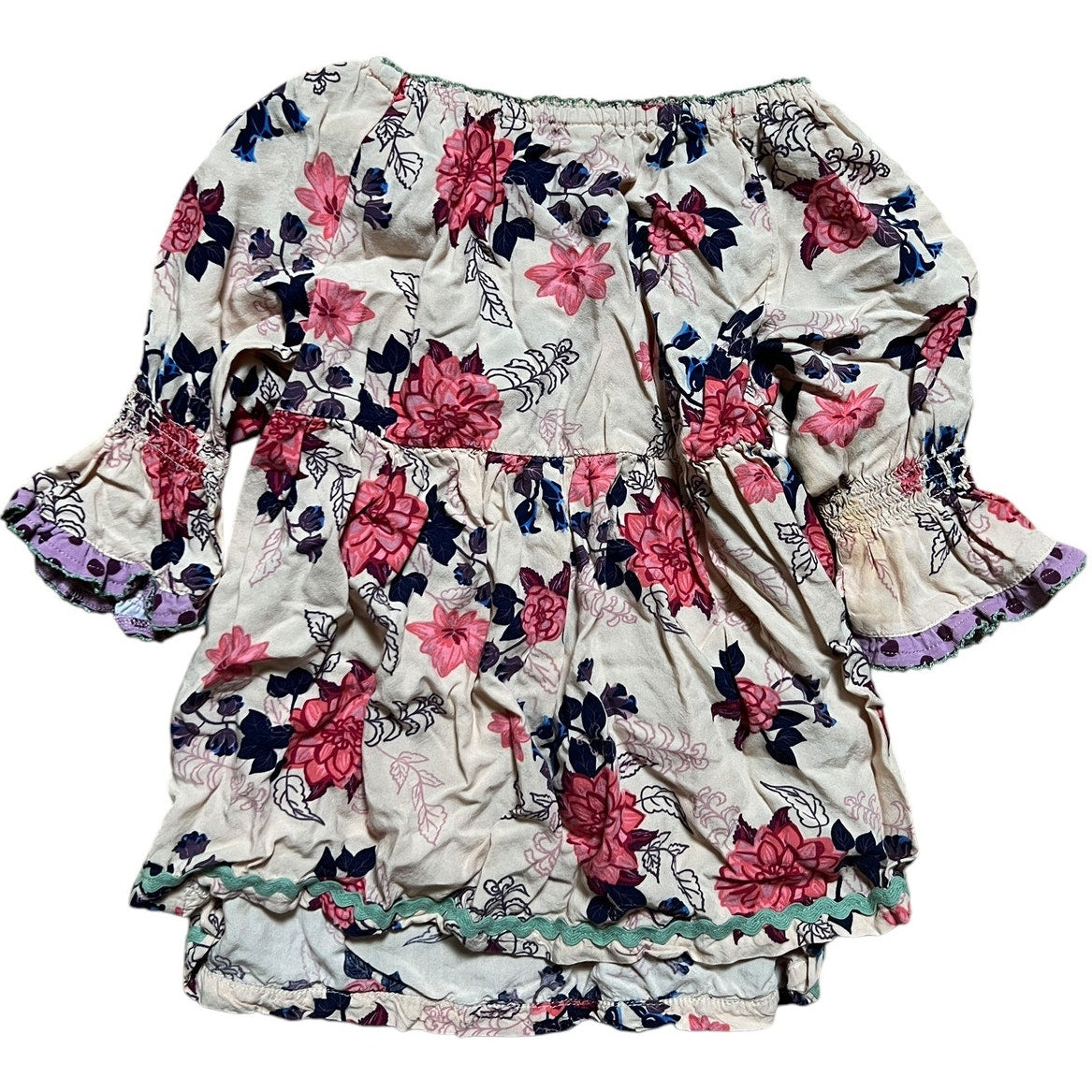 Matilda Jane Pink and White Floral Long Sleeve Dress Size 4T