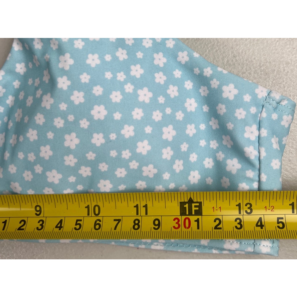 Shein Swim Floral Blue Bikini Top Large