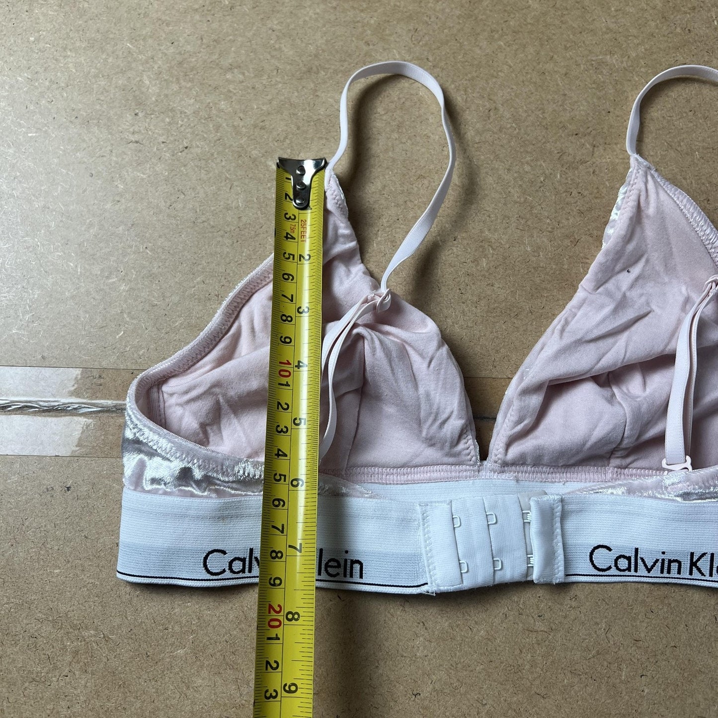 Calvin Klein Bra Womens S Pink Bralette Velvet Wireless Lightly Lined Logo