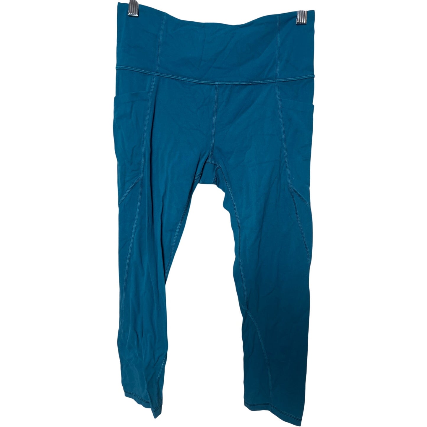 Athleta Blue Women's High Rise Pocketed Cropped Leggings Size MT