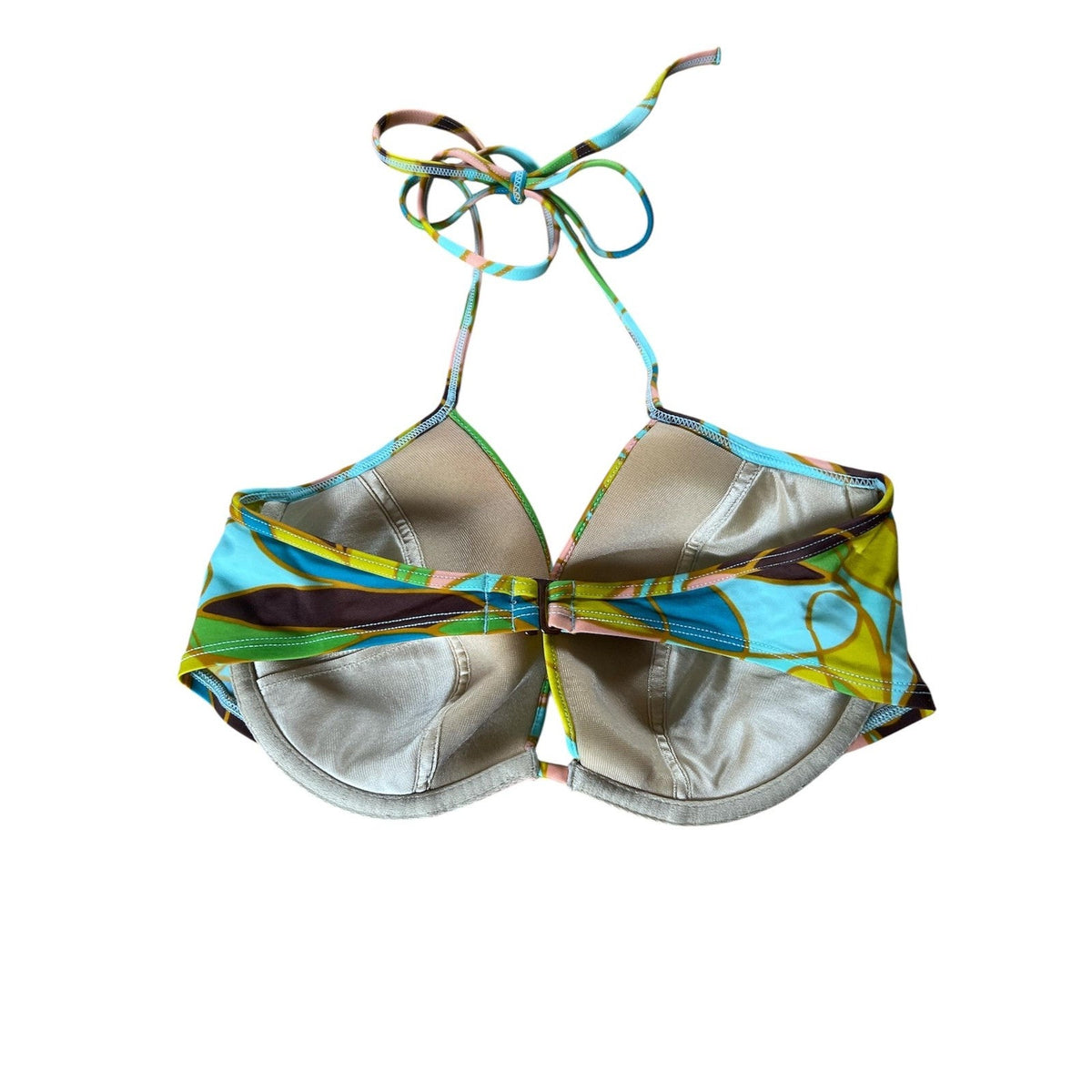 Victoria's Secret Bikini Top Womens 36D Multicolor Halter Underwire Padded