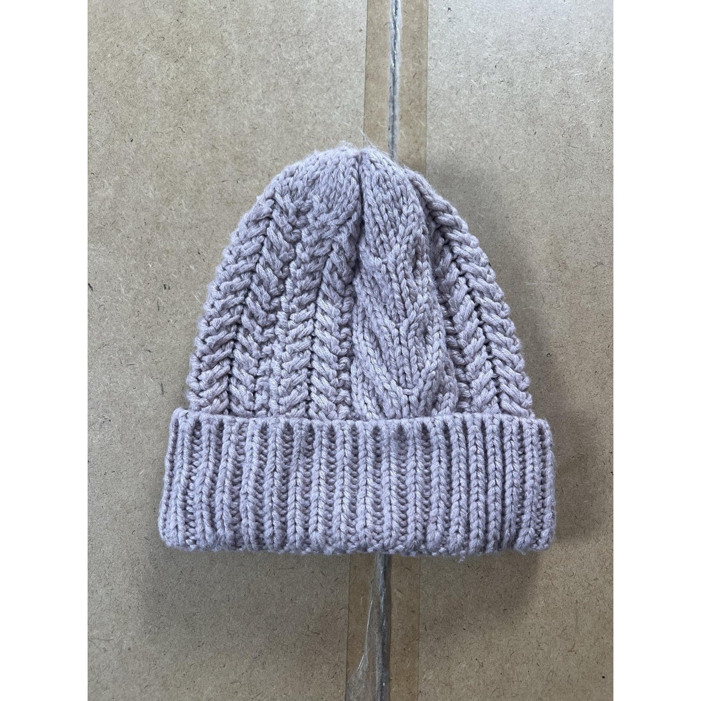 The North Face Beanie Womens One Size Pink Knit Cable Cuffed Logo Winter