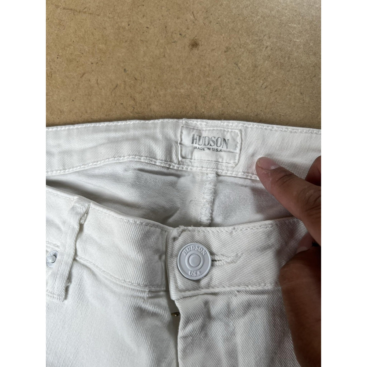 Hudson Pants Womens 28 White Jegging Denim Stretch Pockets Zip Flat Front