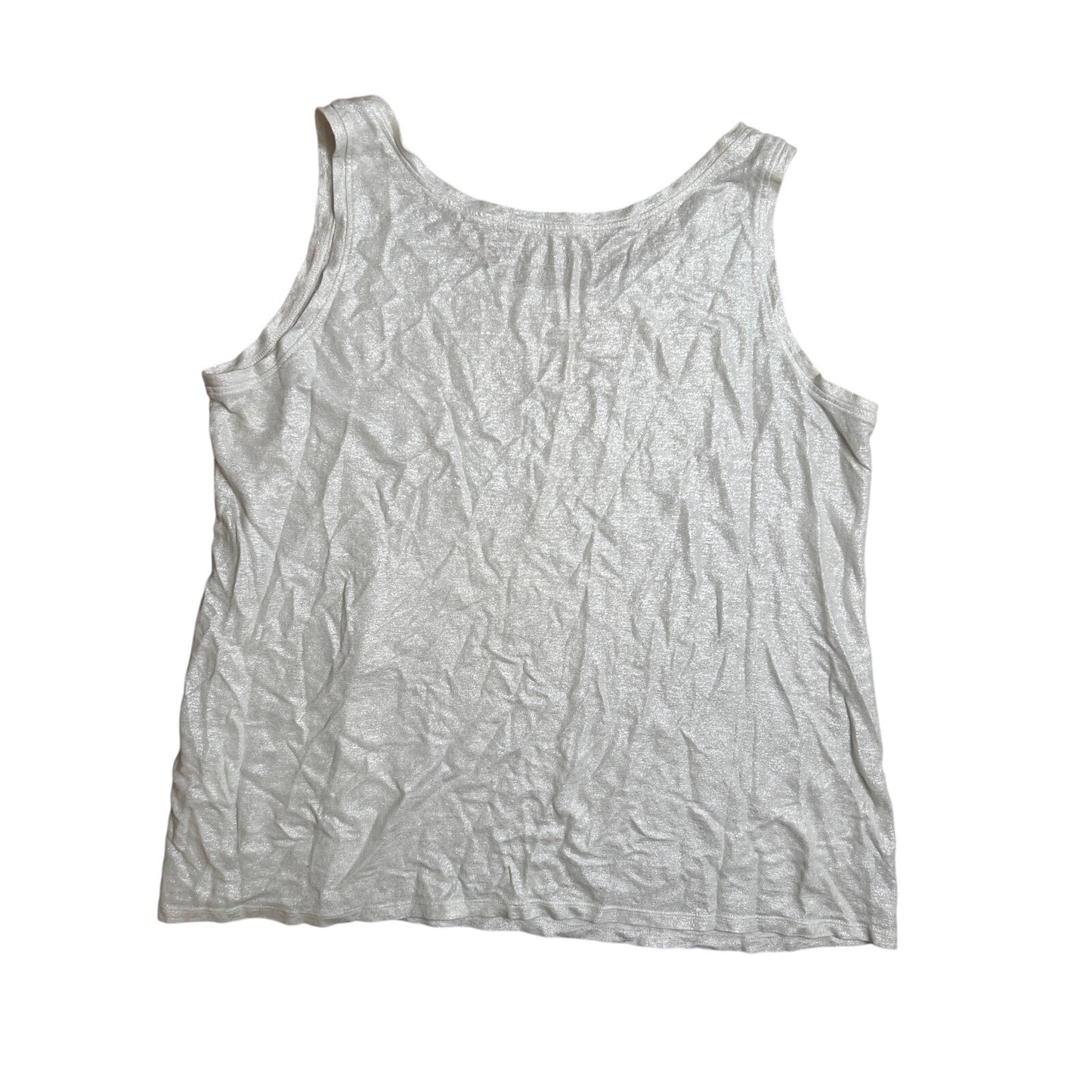 Eileen Fisher Organic Linen Jersey Tank White/Silver Women Size M