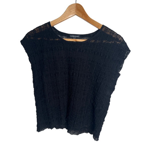 Eileen Fisher Black Sheer Hemp Women's Size Small