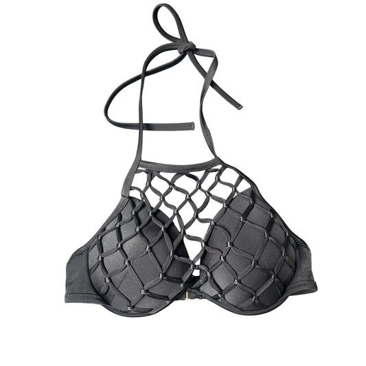 Shade & Shore Black Women's Bikini Bathing Suit Top Light Lift Halter 34B