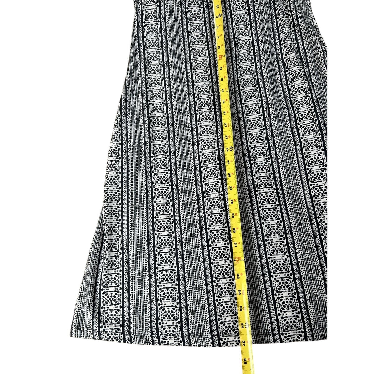 PrAna Dress Womens S Black Striped Knee Length Sundress Halter Lined Pullover