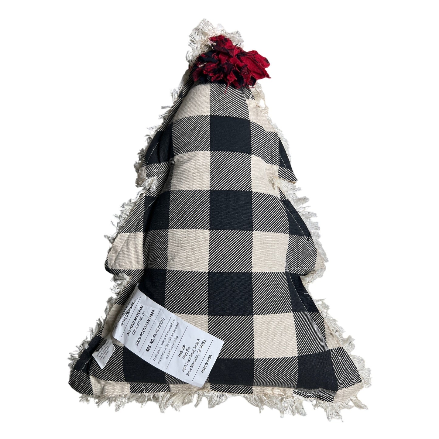 Sentiment Christmas "Merry" Checkered Pillow