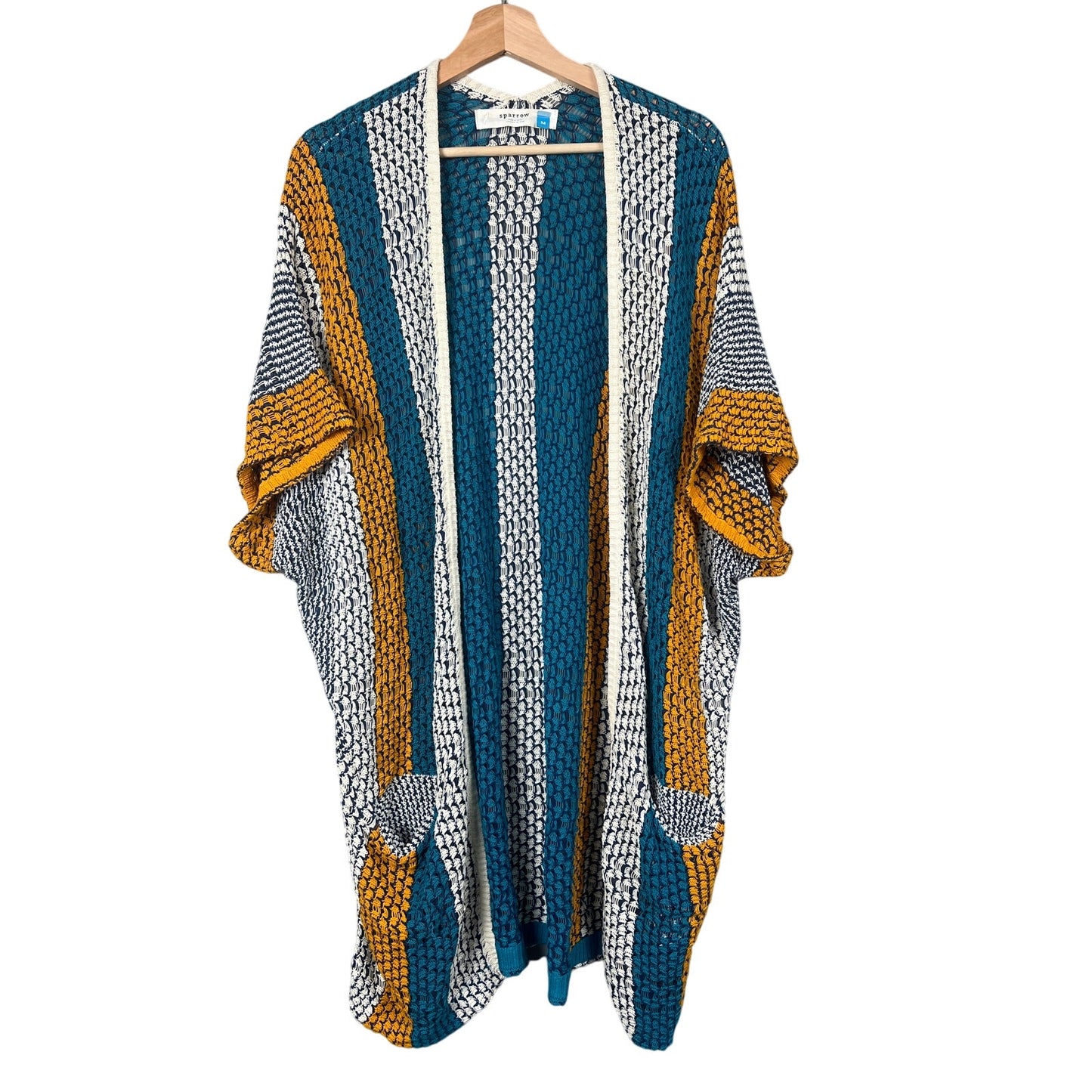 Sparrow Medium Duster Vest Multicolor Cardigan Woven Women’s