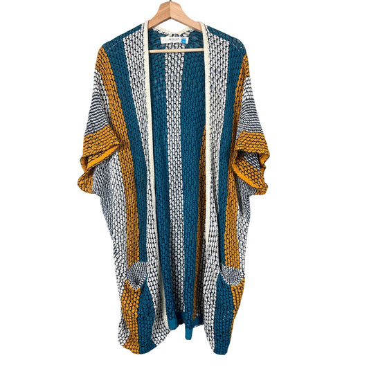 Sparrow Medium Duster Vest Multicolor Cardigan Woven Women’s