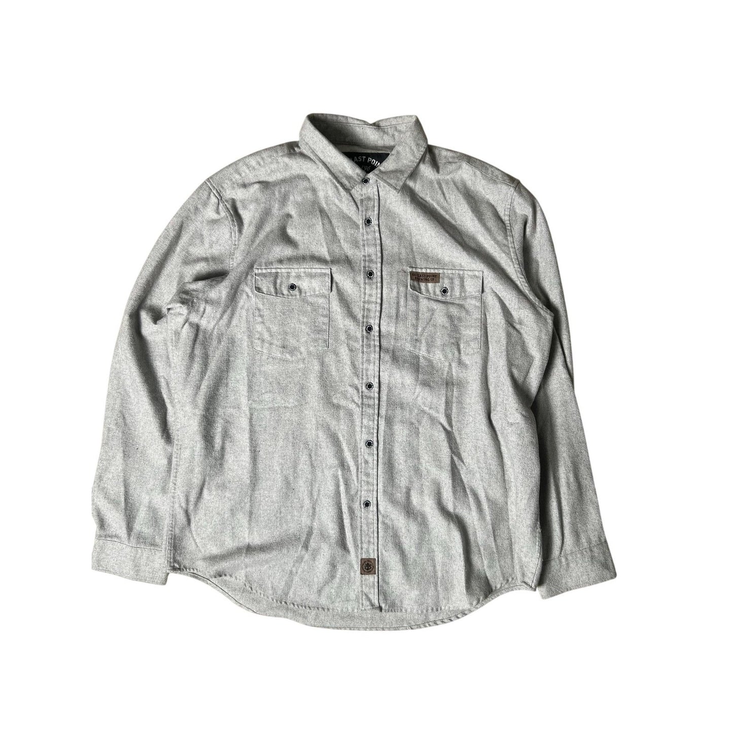 Ballast Point Shirt Mens XL Gray Flannel Long Sleeve Button-Up Pockets