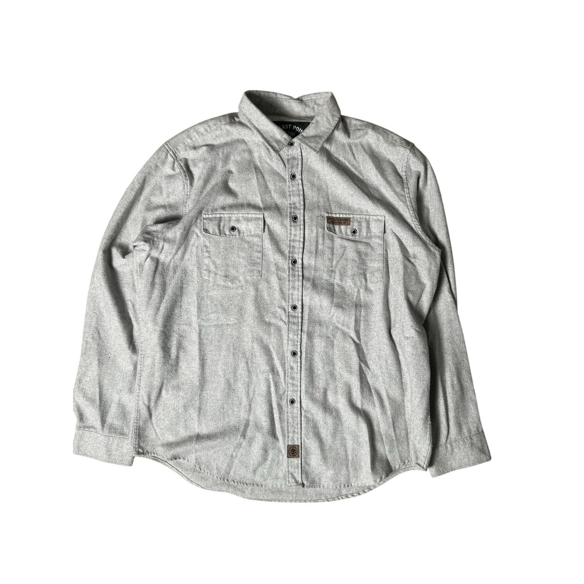 Ballast Point Shirt Mens XL Gray Flannel Long Sleeve Button-Up Pockets