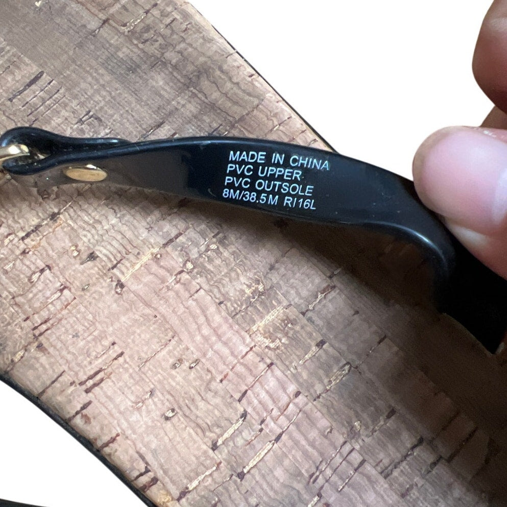 Michael Kors Sandals Flip Flops Black Rubber Upper Women Size 8M