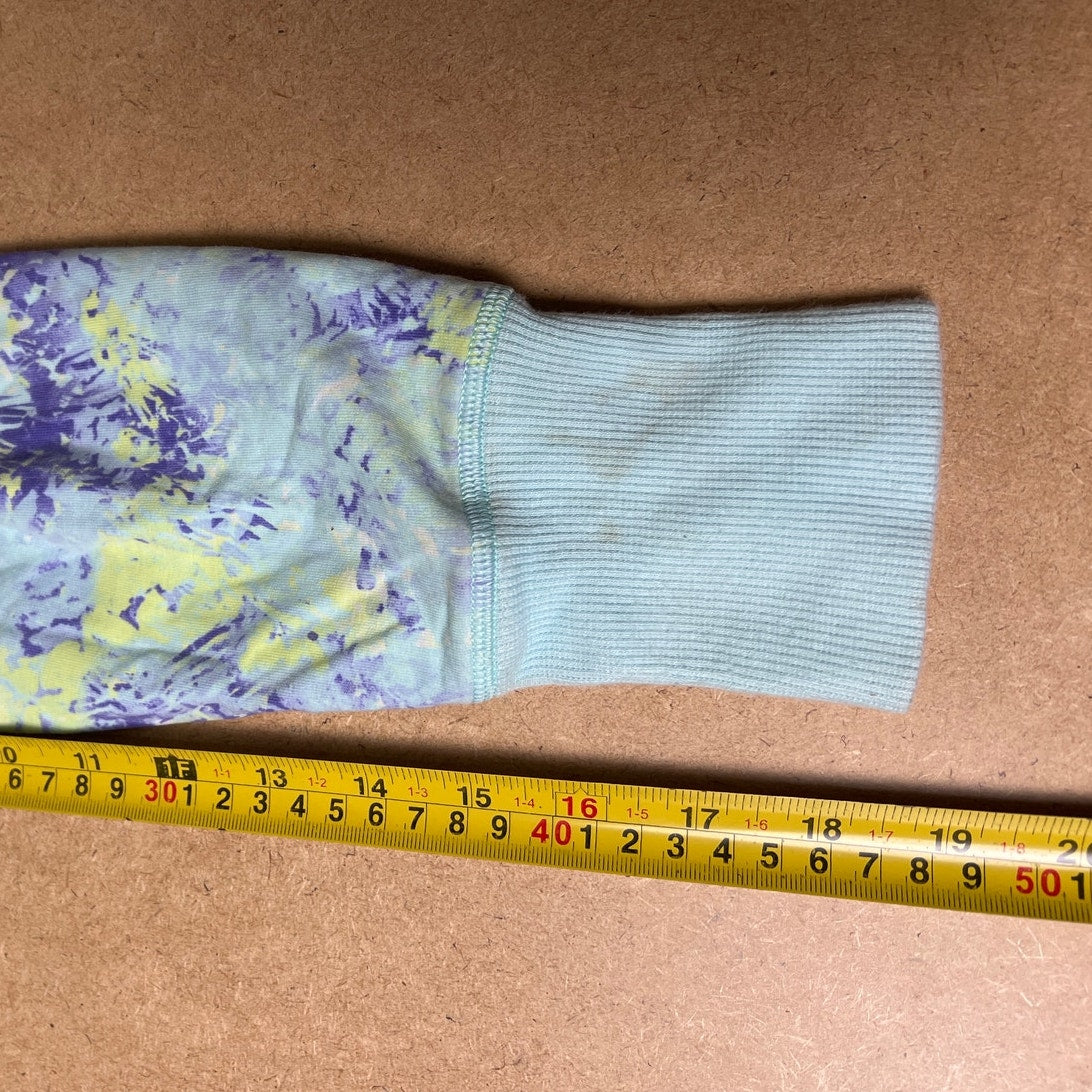 Ivivva Girl's 14 Zip Up Hoodie Sweatshirt Floral Aqua Blue
