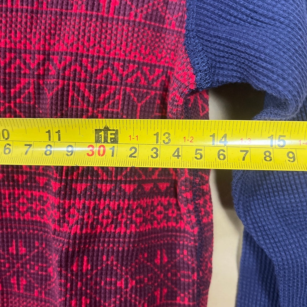 Hanna Anderson 150 Long Sleeve Red & Blue Winter Snow fllake Pattern Kids