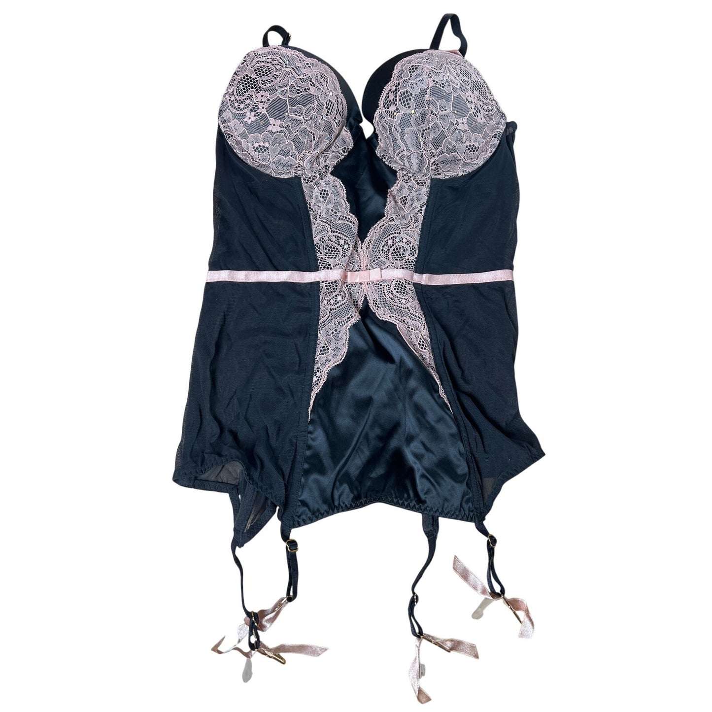 Adore Me Underwire Padded Push Up Boned Babydoll Garter Bra Size M