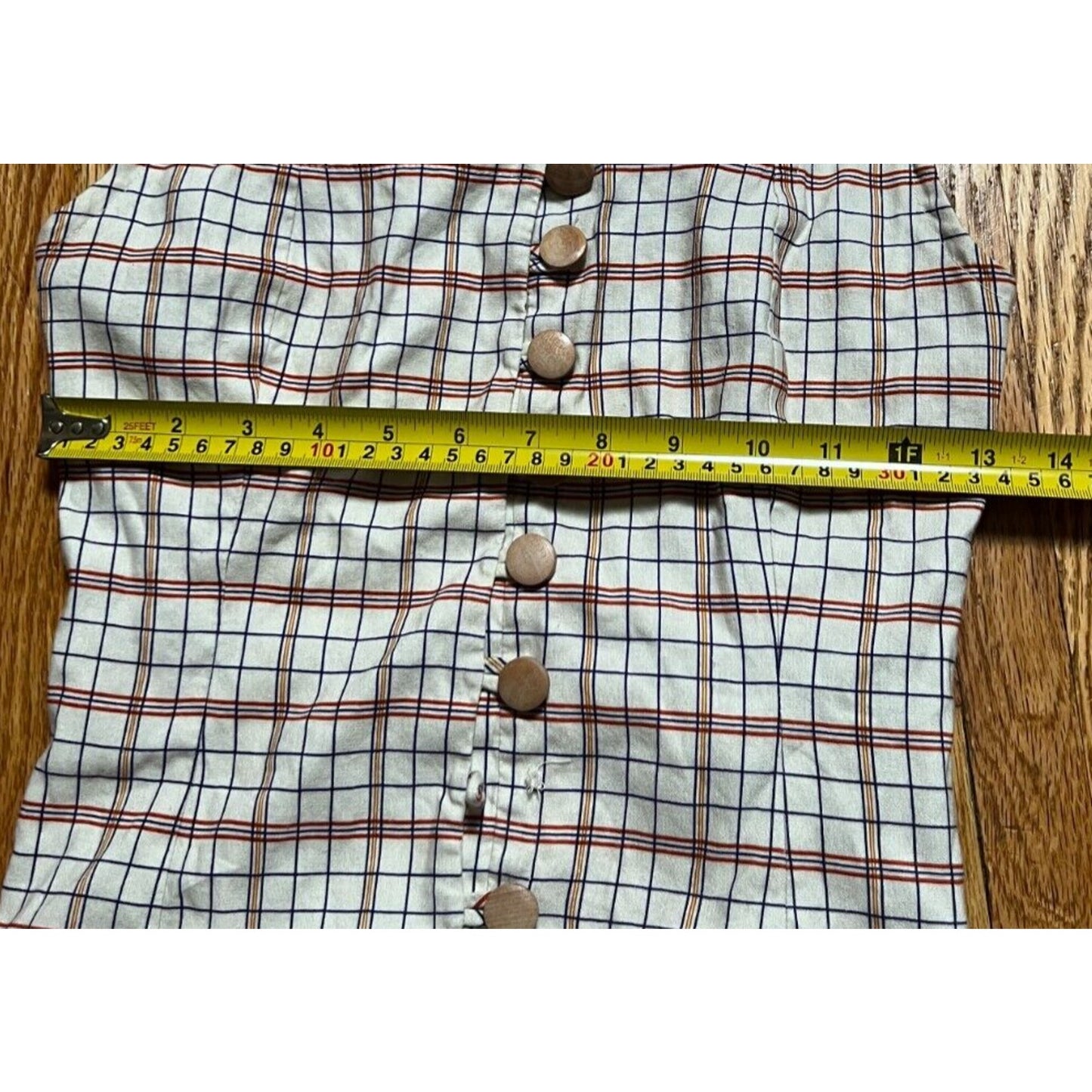 RTR 34 Women Summer Dress Plaid Design *Missing Button*
