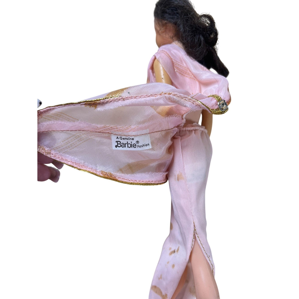 Vintage 1966 Barbie Pink Dress Brown Hair Barbie Fashion Made IKorea