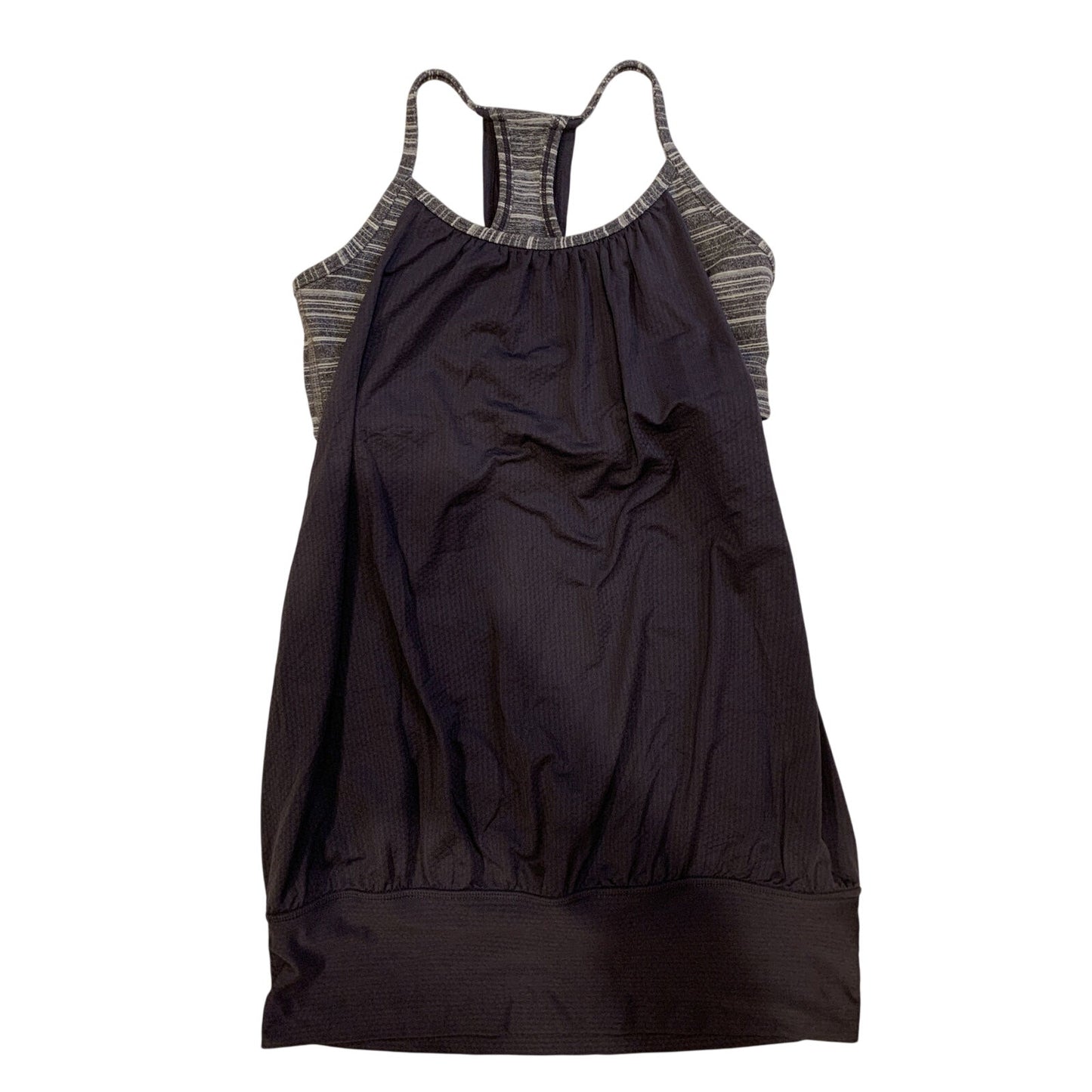 Lululemon Gray Racerback Tank Top with built in sports bra size 4 - EUC