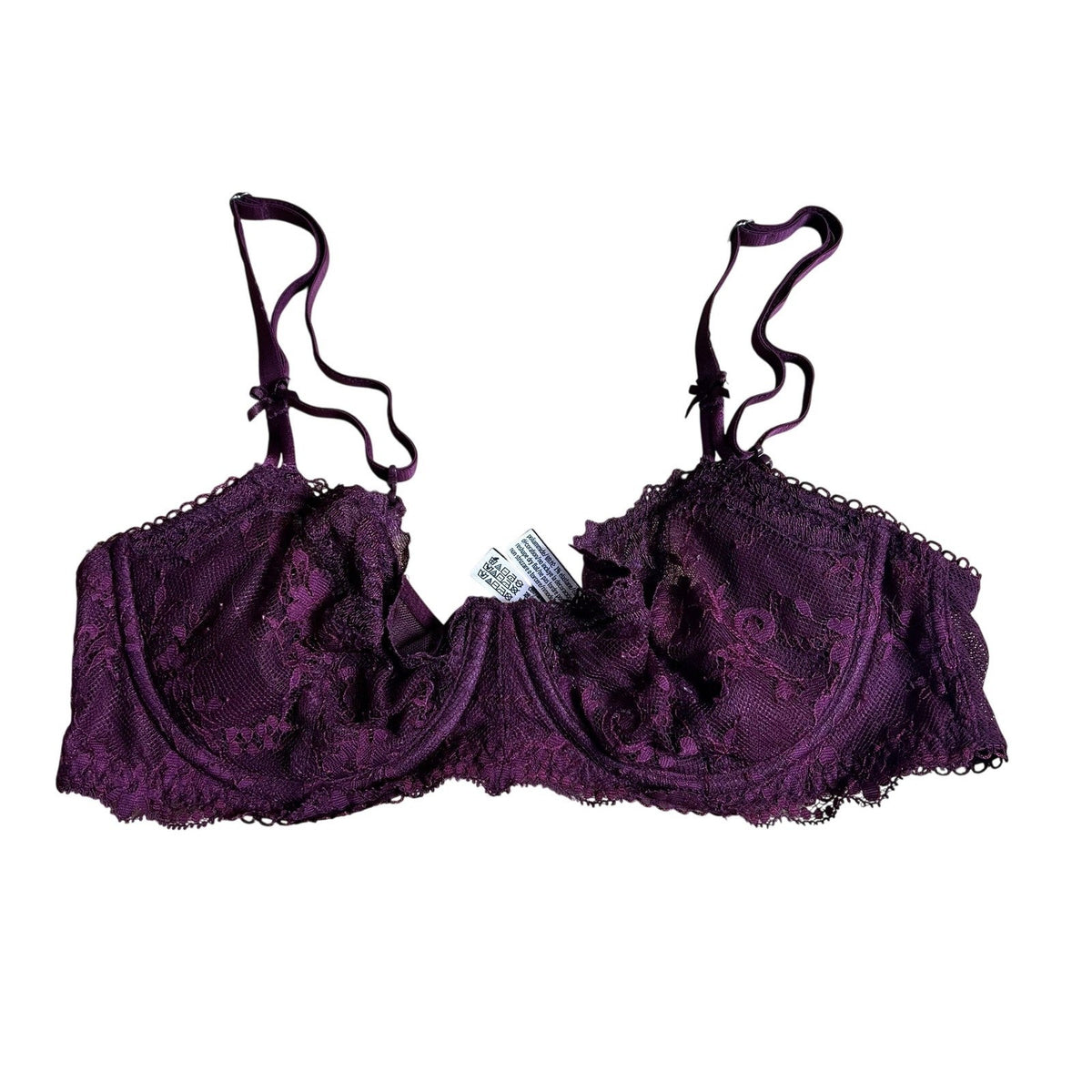 Victoria's Secret Bra Womens 34C Purple Push Up Lace Underwired Dream Angels