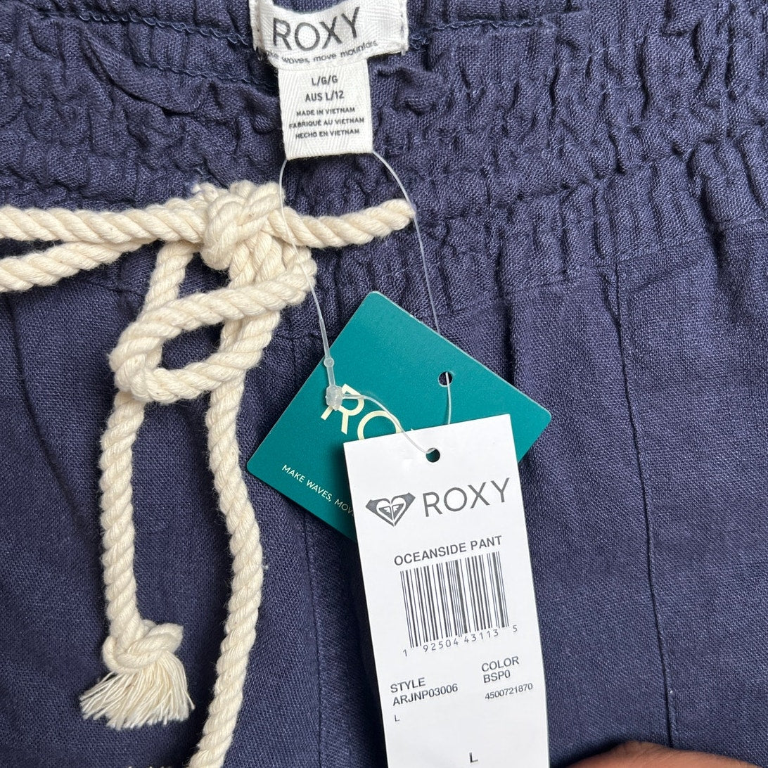 NWT ROXY Oceanside Linen Women's Pants Large