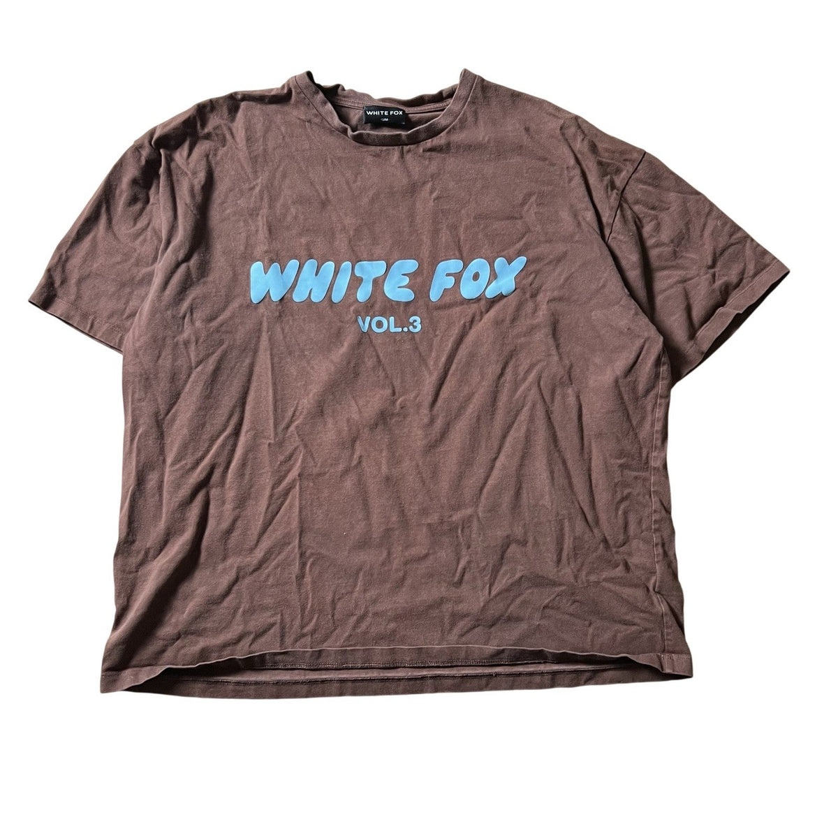 White Fox T-Shirt Womens S/M Brown Streetwear Crew Neck Short Sleeve 100% Cotton