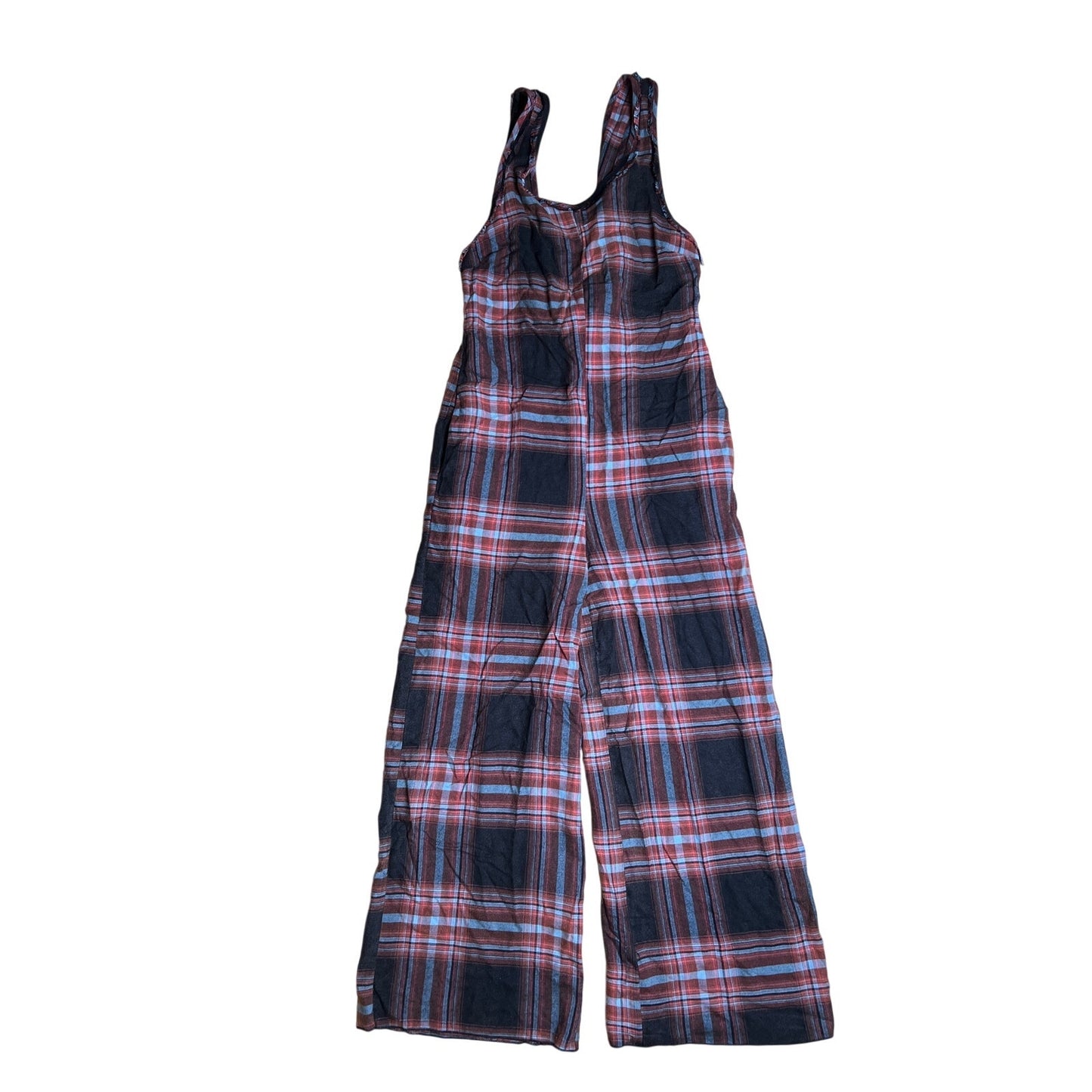 Free People Plaid Red/Black Jumpsuit Size S