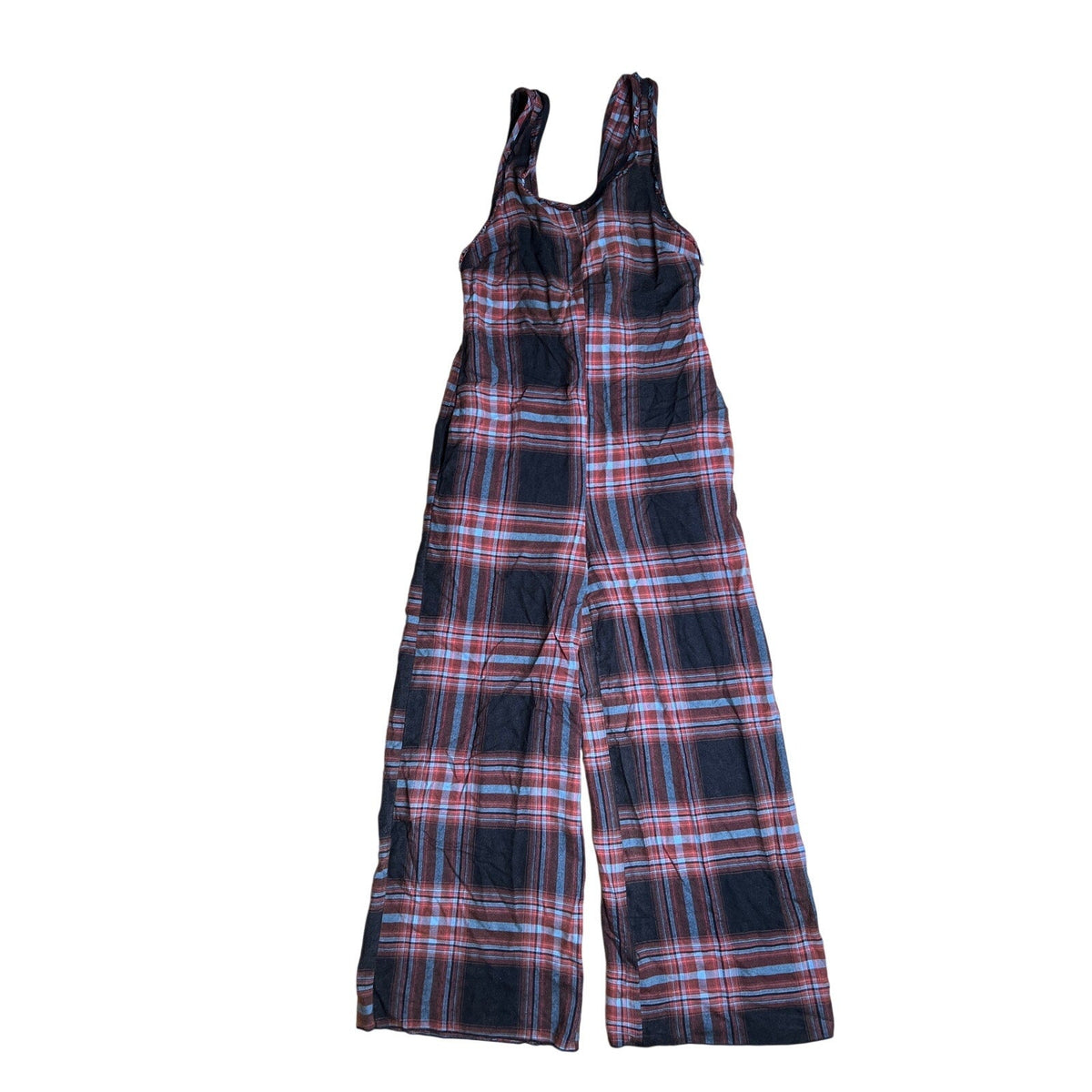 Free People Plaid Red/Black Jumpsuit Size S